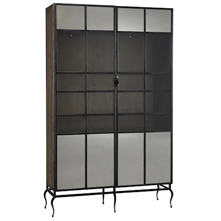 Romy Display Cabinet with Framed Glass and Mirror Doors